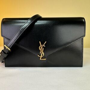 Saint Laurent Mini Envelope NWOT leather Crossbody/belt/clutch bag GHW Italy COA